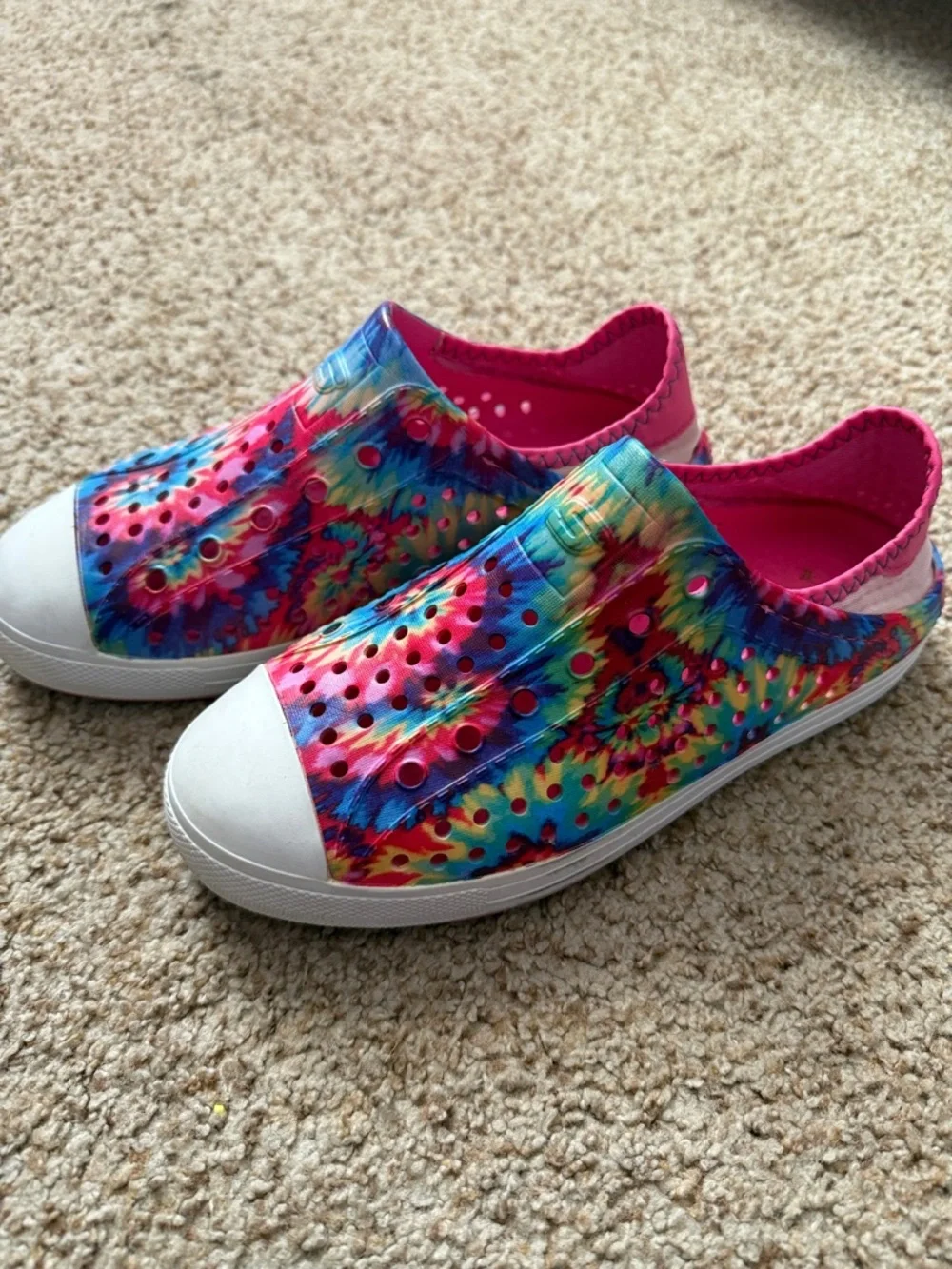 Skechers Kids Tie-Dye Slip-On Swim water shoes  - Pink/Blue/Yellow Multi